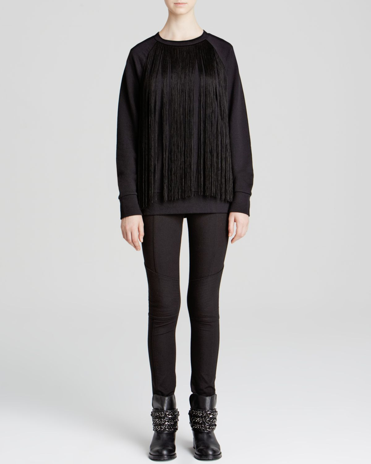 Black fringe sweatshirt Clearance