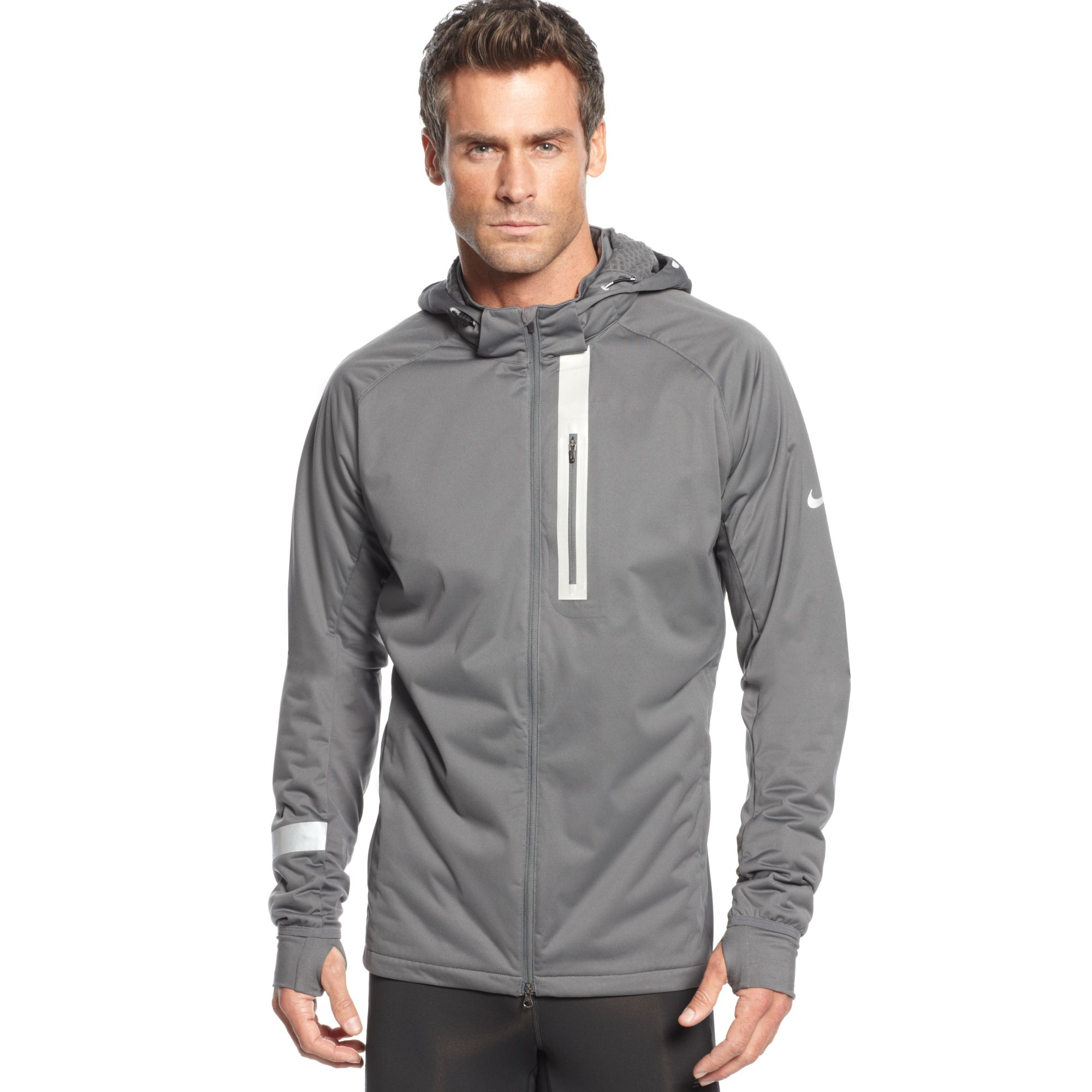 Nike Element Shield Max Hooded Jacket in Dark Grey (Gray) for Men | Lyst