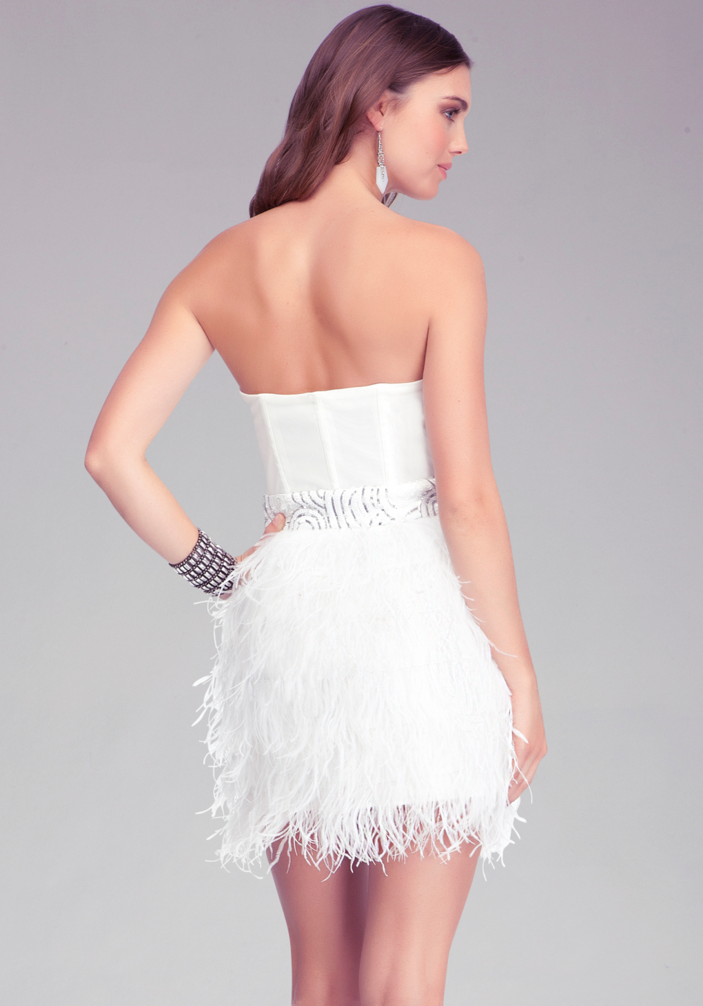 bebe feather dress