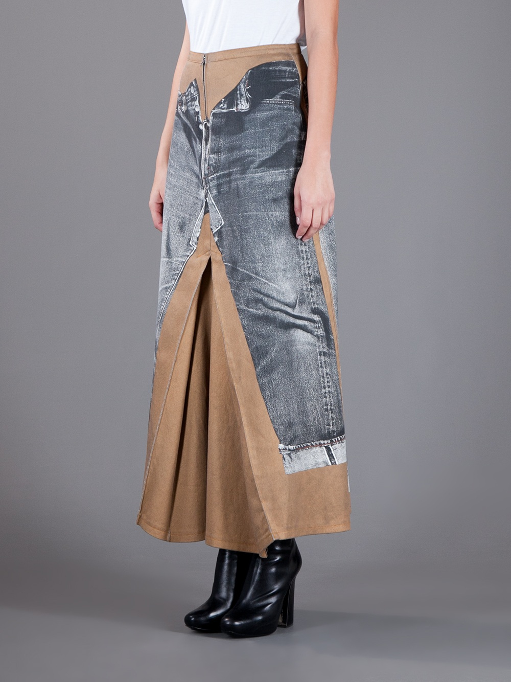 Jean Paul Gaultier Trompe L'Oeil Skirt in Gray | Lyst