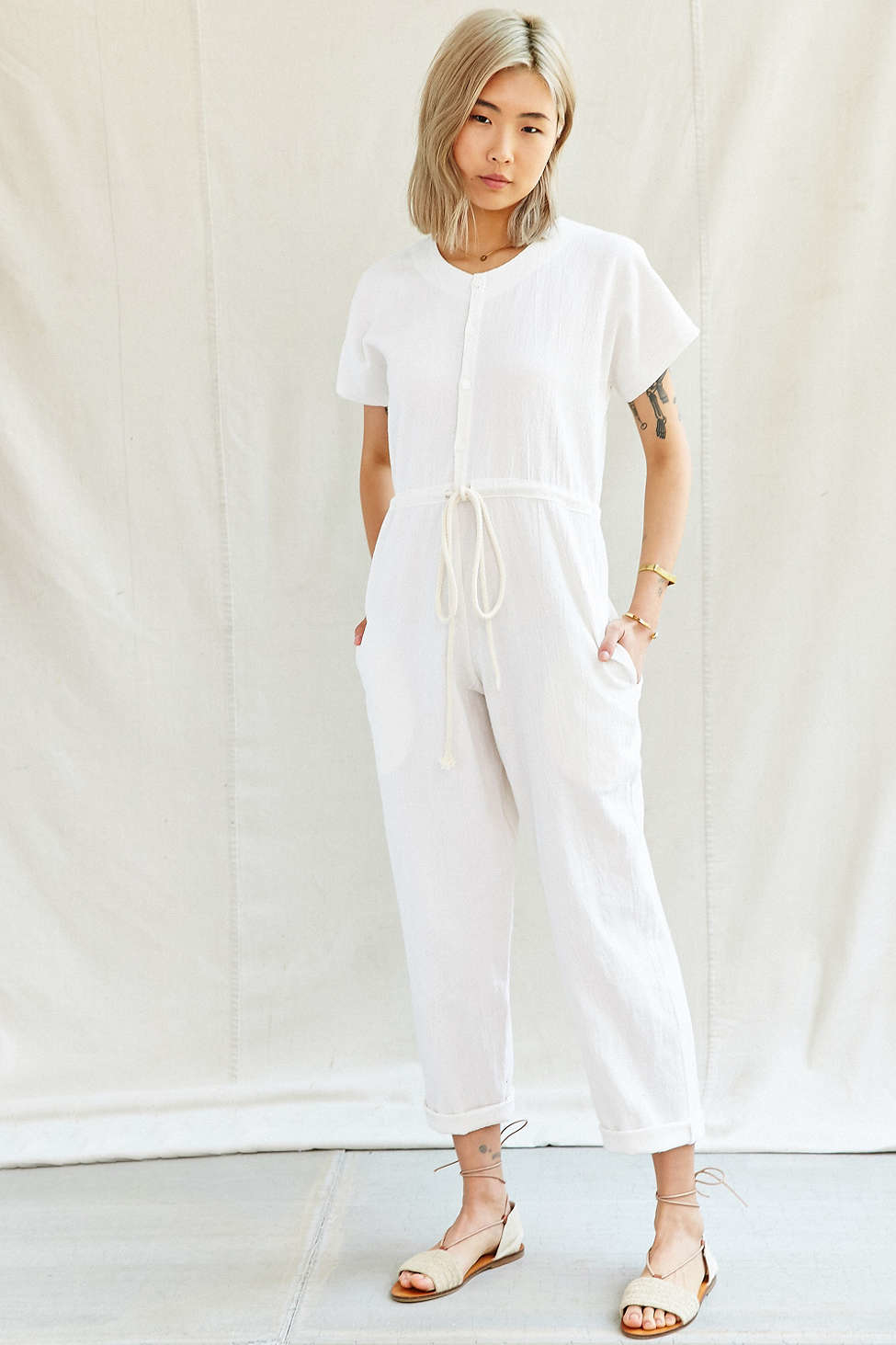 Urban Renewal Vintage Parasuit Jumpsuit in Pearl (White) - Lyst