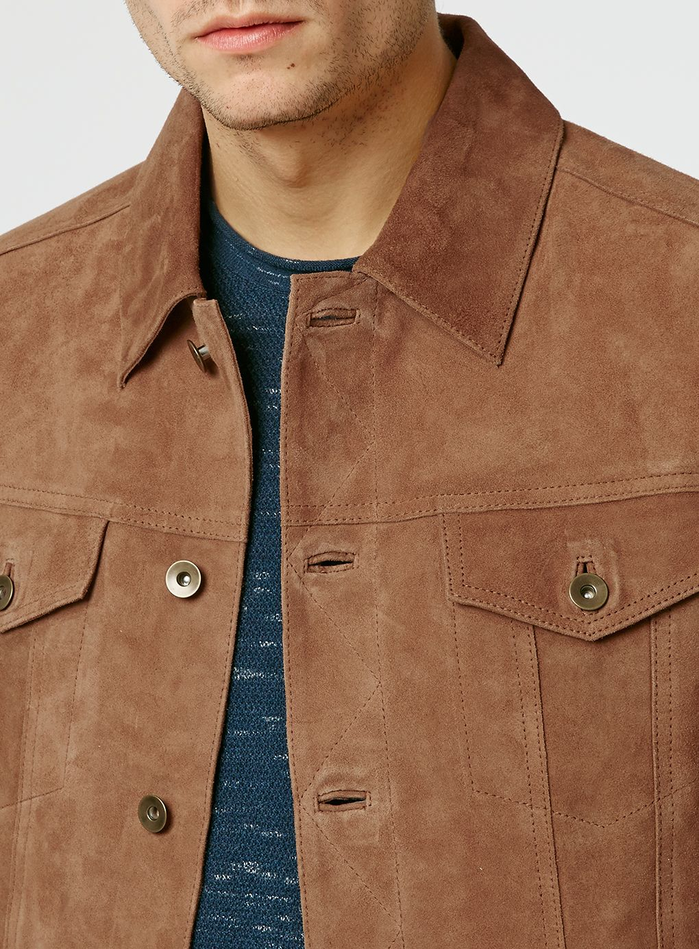 Topman Suede Western Jacket in Brown for Men Lyst