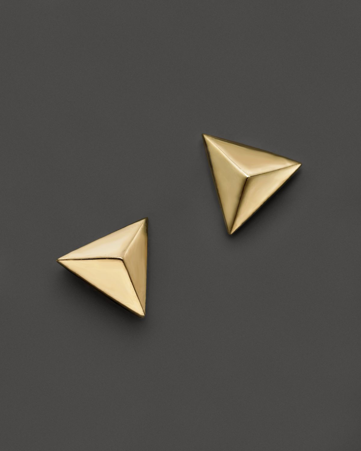 Zoe chicco 14k Yellow Gold Triangle Pyramid Stud Earrings in Yellow Lyst