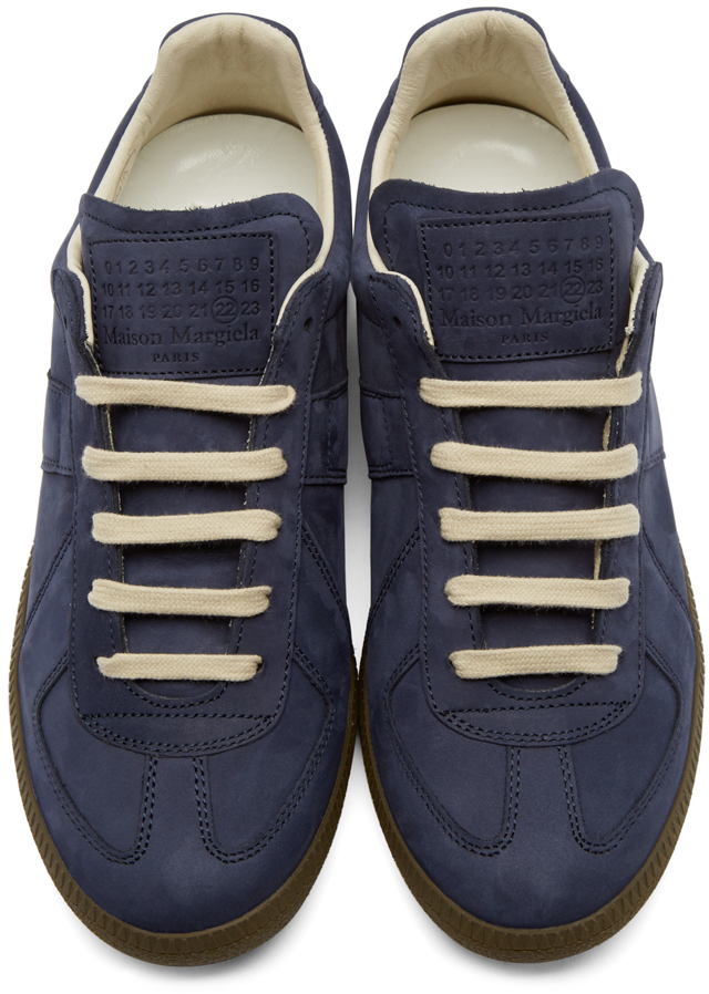 Lyst Maison Margiela Suede Sneakers in Blue for Men