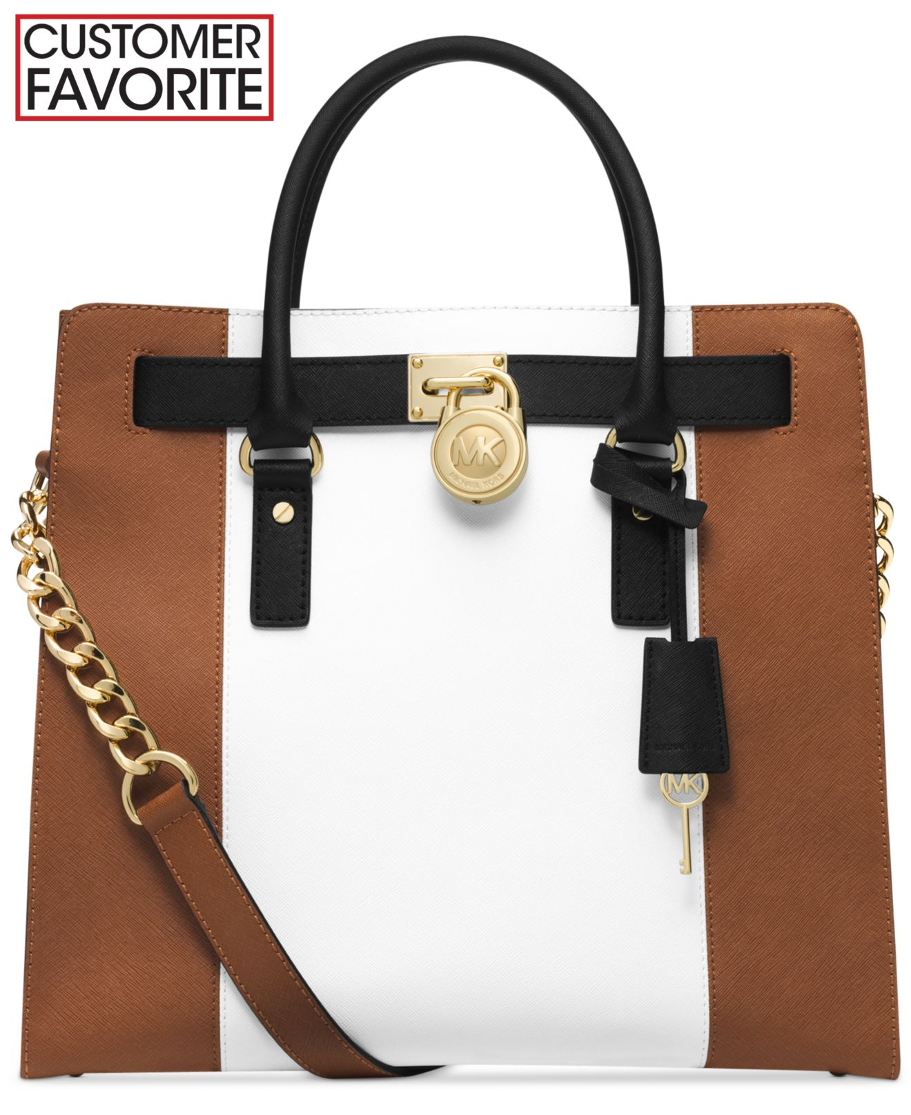 Michael Kors Hamilton Large N/S Black Leather Satchel Tote Bag Handbag