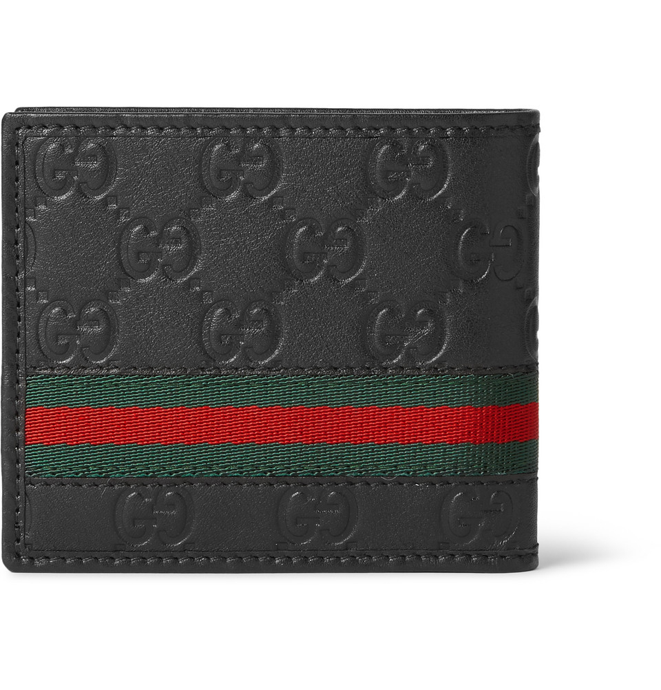 Gucci Embossed Leather Billfold Wallet in Black for Men - Lyst