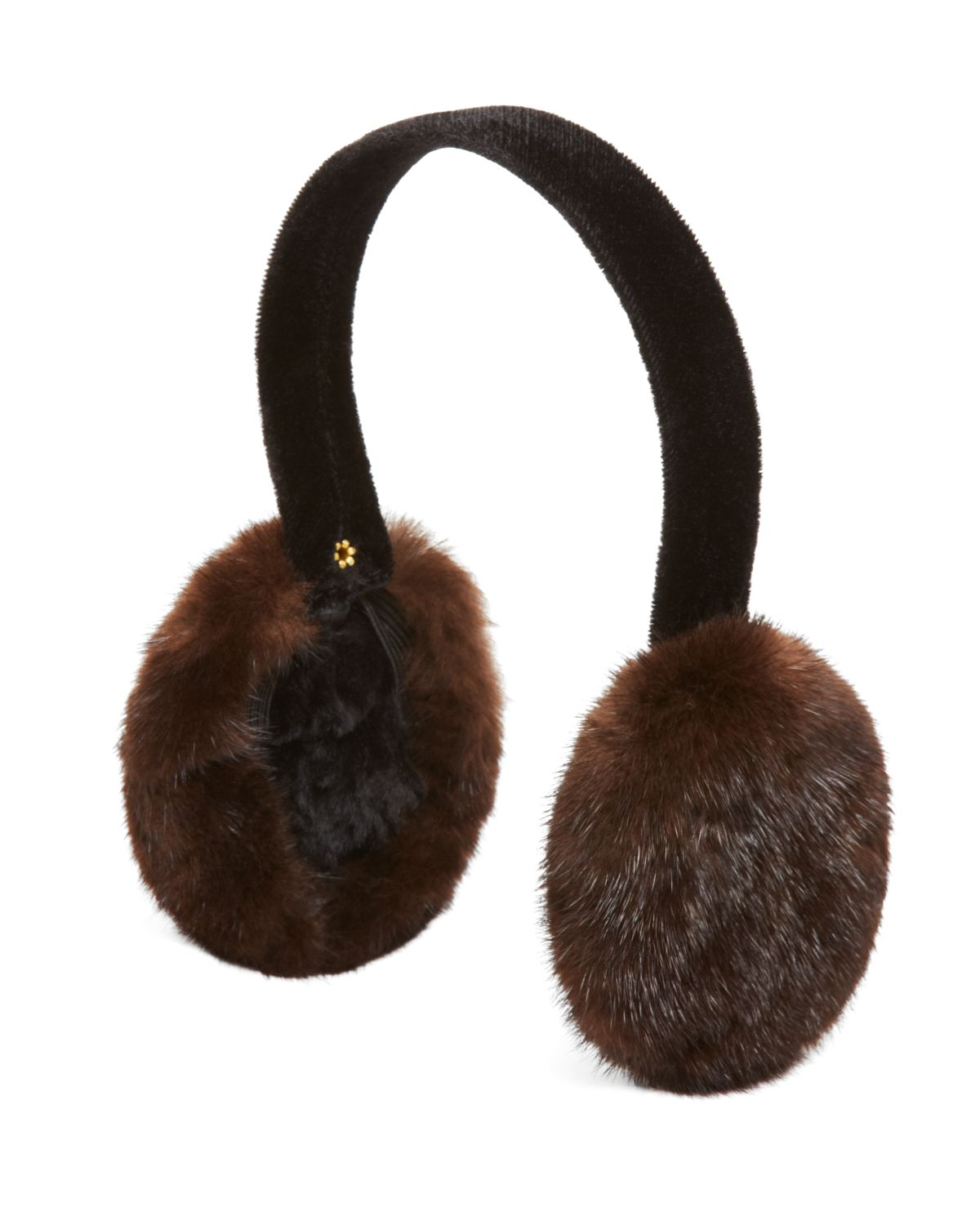 Lyst Surell Mink Earmuffs With Velvet Band in Brown
