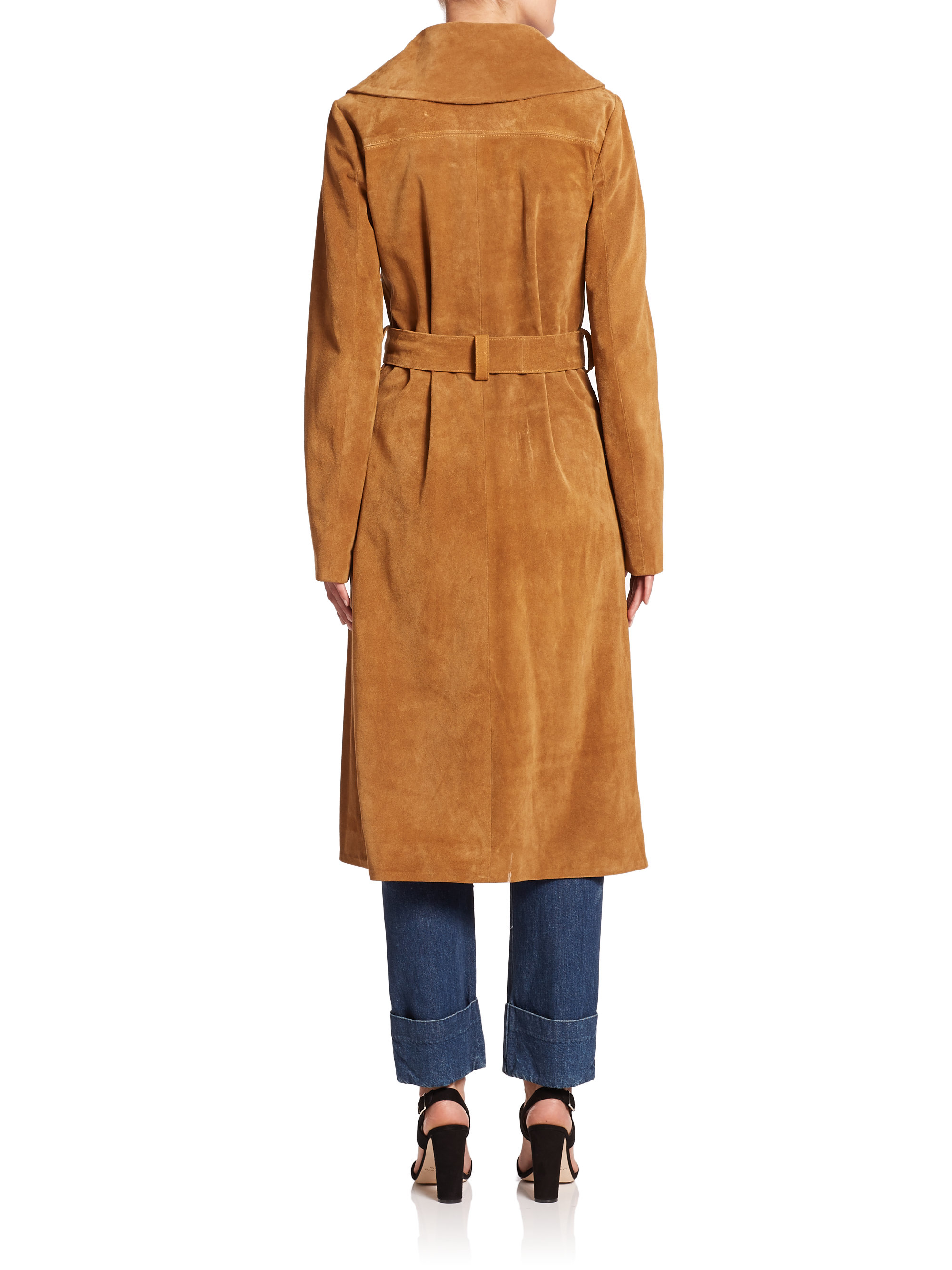 FRAME Le Suede Duster Coat in Camel (Natural) Lyst