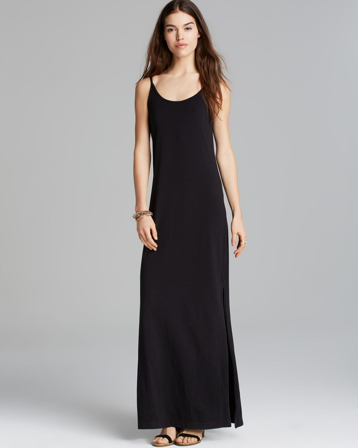 Splendid Maxi Dress Spaghetti Strap in Black | Lyst