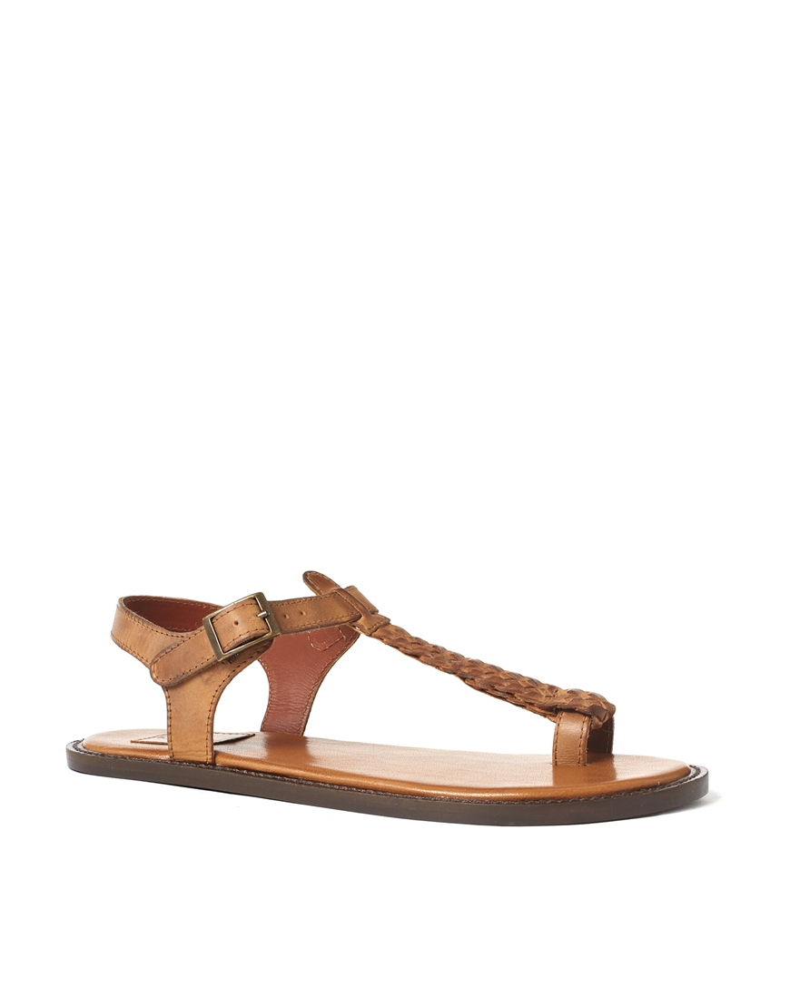 ASOS Sandals with Woven Leather Strap in Tan (Brown) for Men Lyst