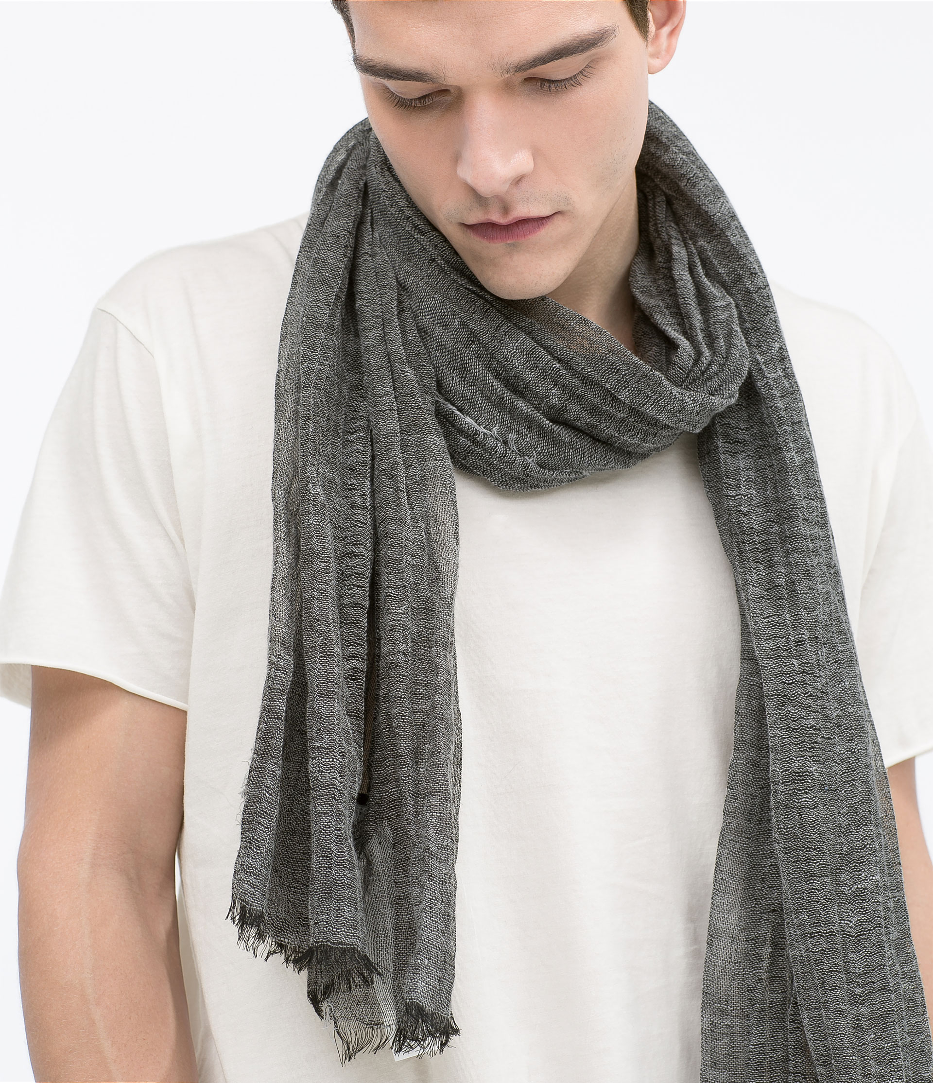 Zara Faded Scarf in Gray for Men (Dark grey) | Lyst