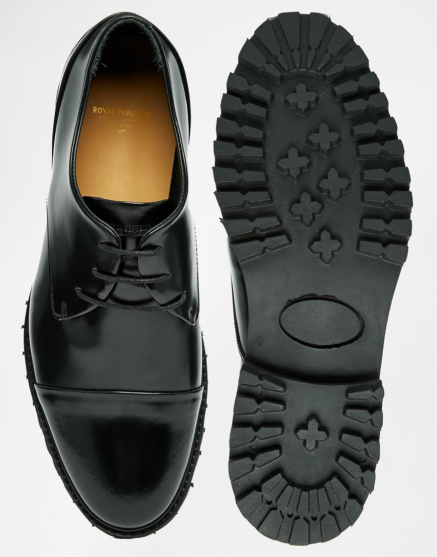 Royal Republiq Nano Leather Derby Shoes in Black for Men - Lyst