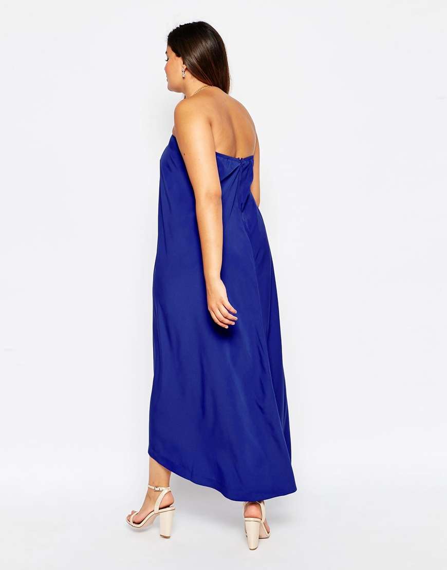 Lyst - ASOS Halter Swing Maxi Dress With Gold Necklace in Pink