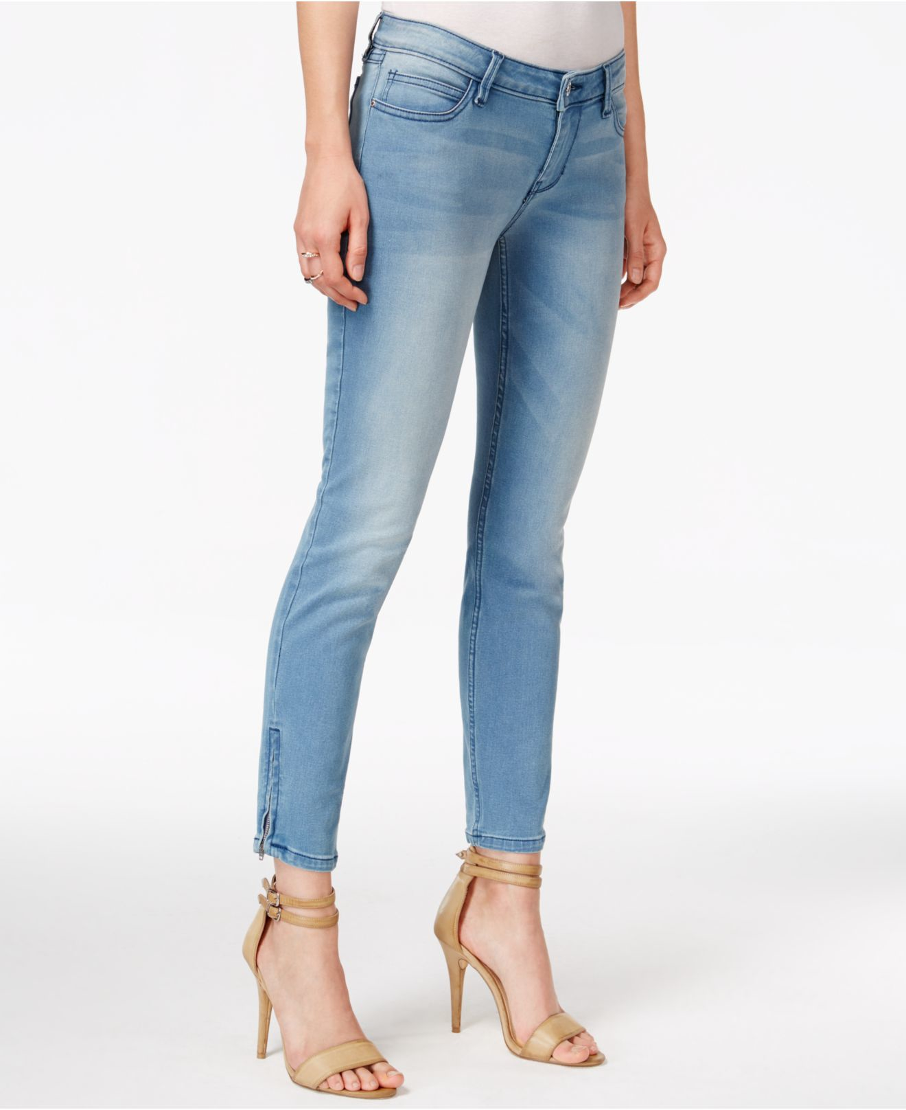 3-zip Light Blue Jeans | Lyst