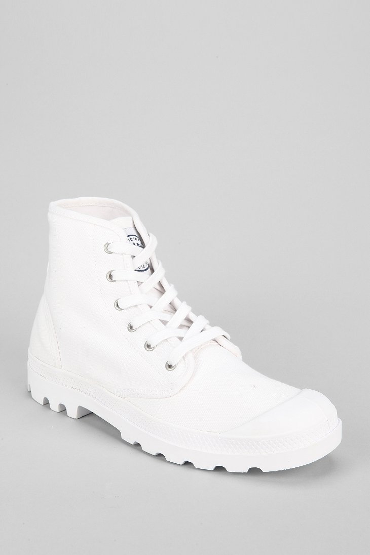 white leather palladium boots