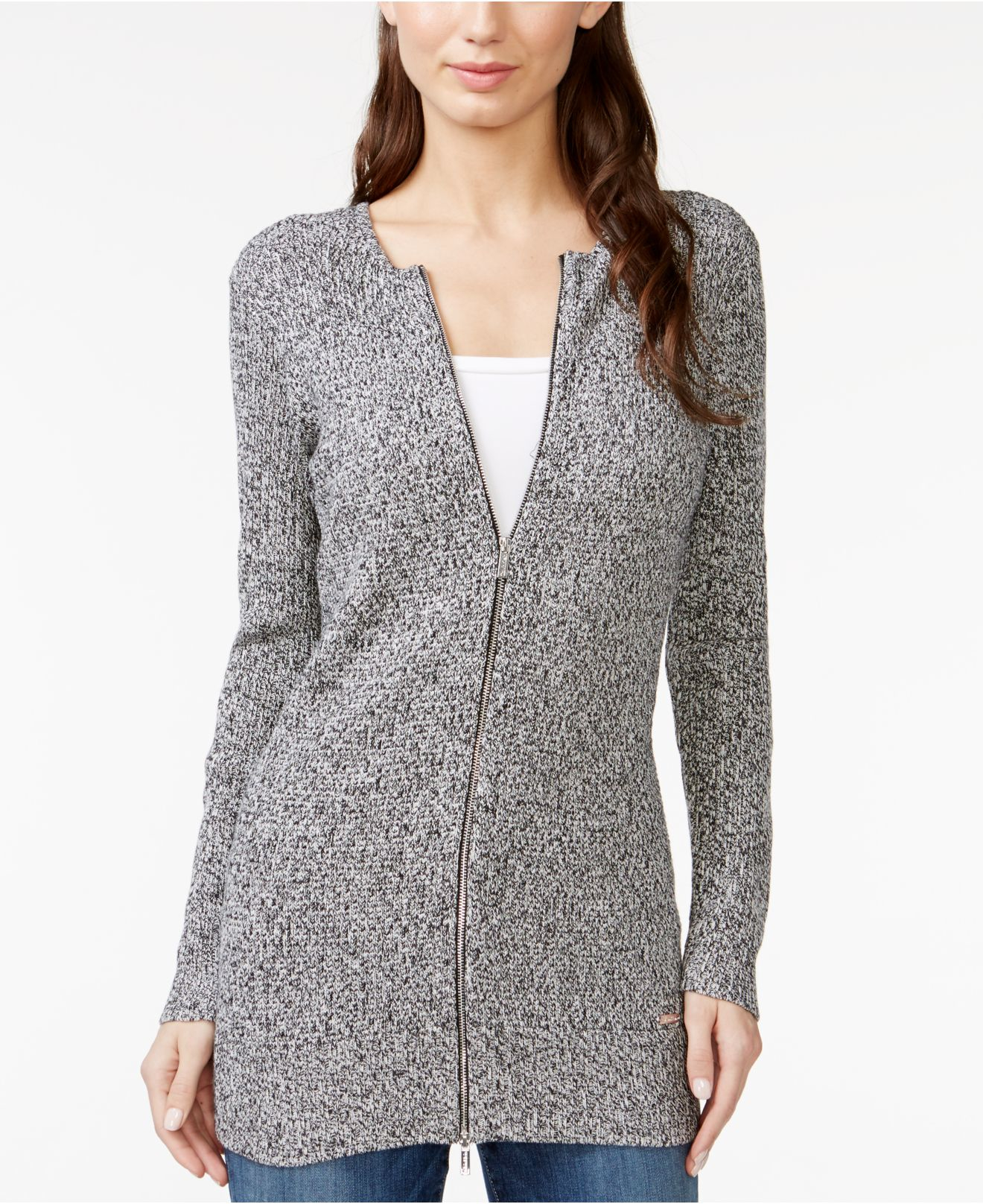 long cardigan with zipper