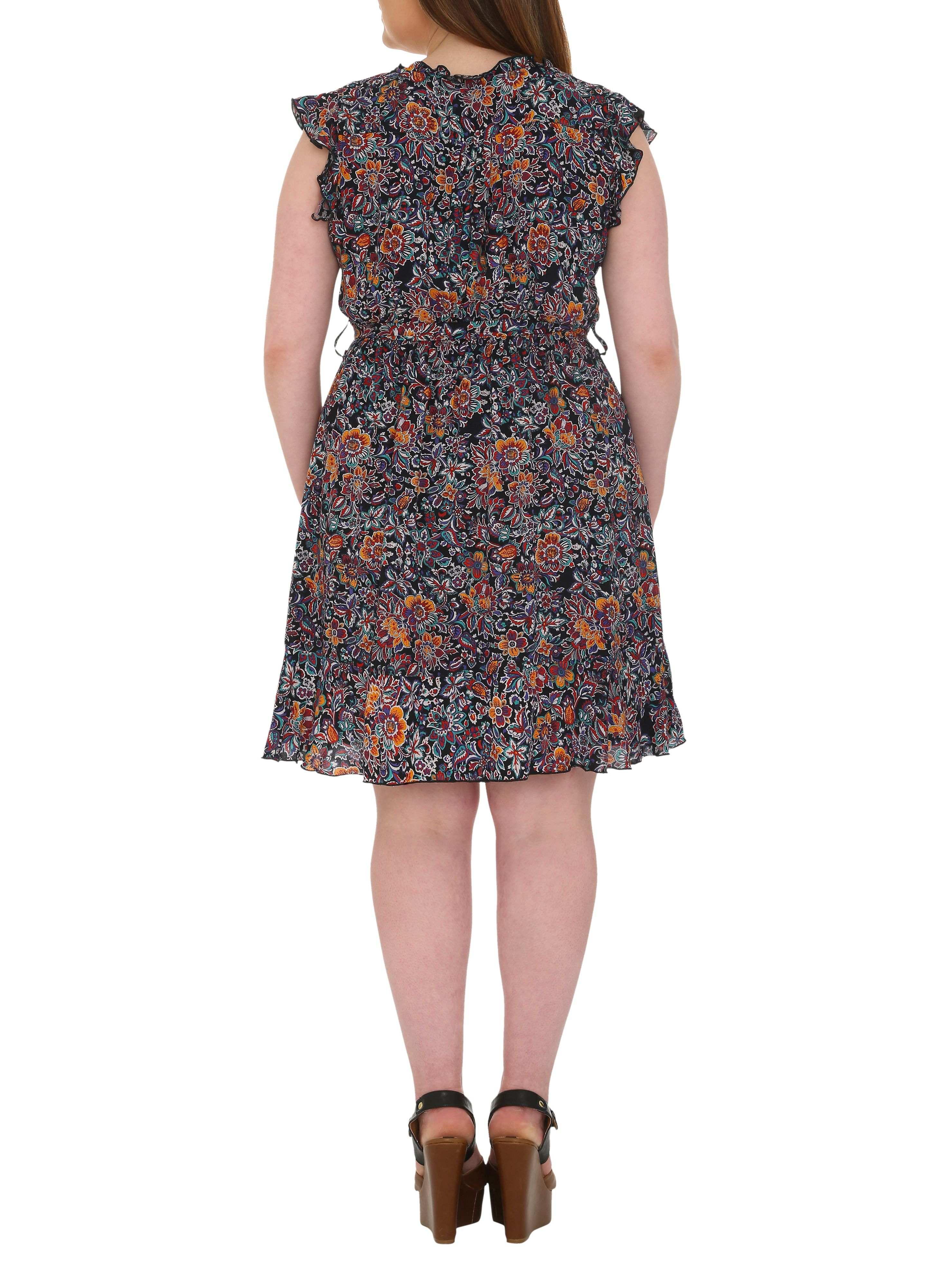 Samya Plus Size Floral Tapestry Print Dress in Red (Red Multi) Lyst