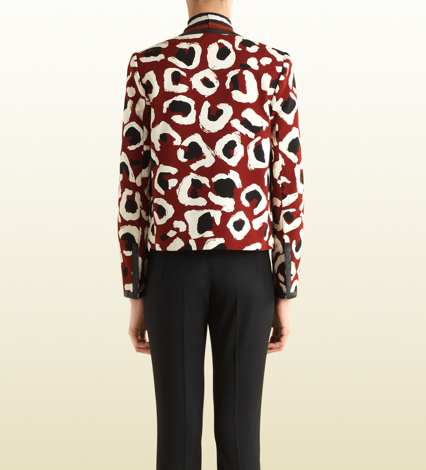 Gucci Leopard Print Jacket in Red Lyst