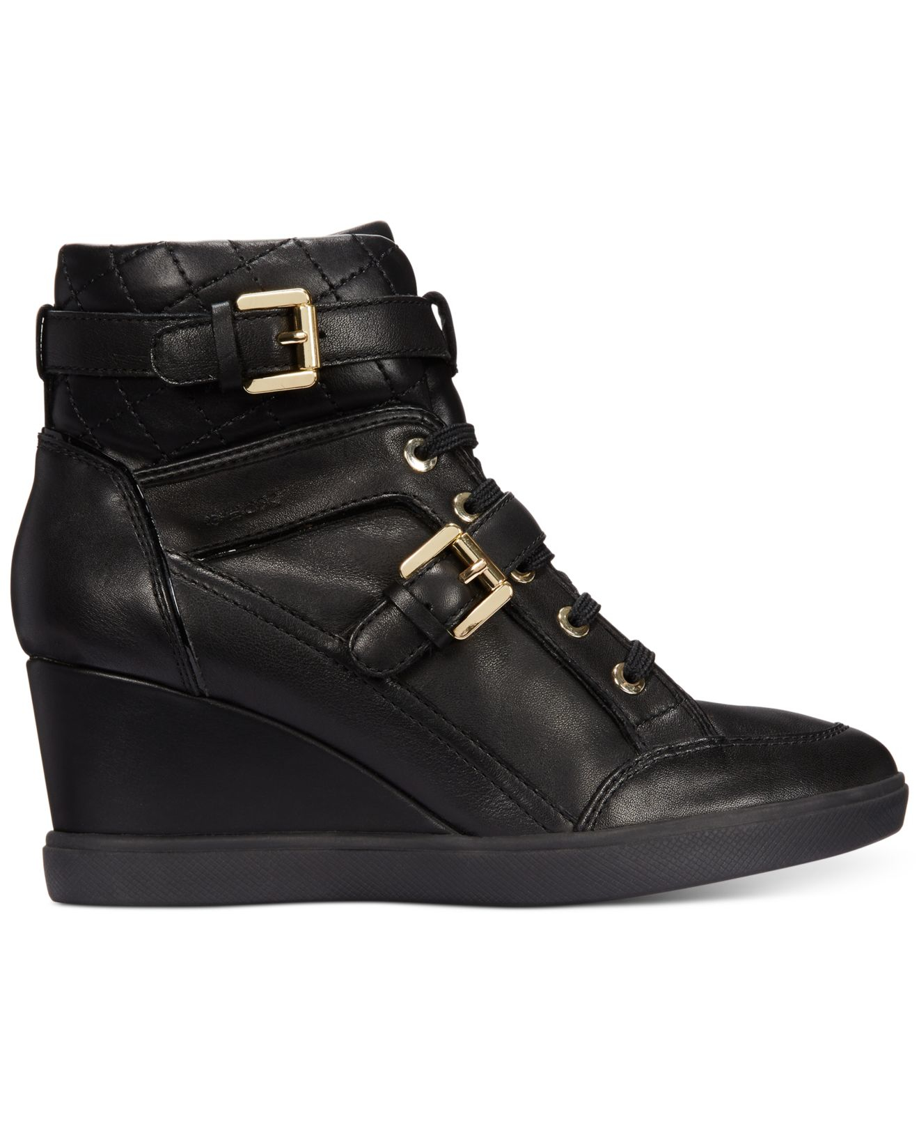 Geox Leather D Eleni Wedge Sneakers in 