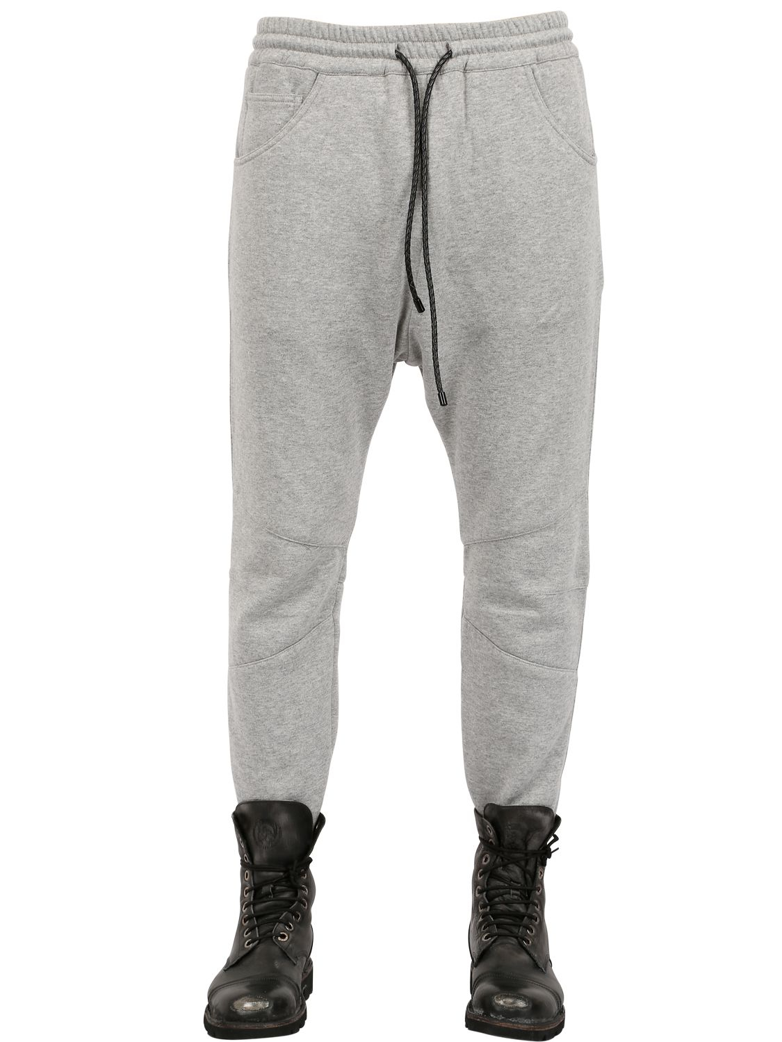 Balmain 16.5cm Cotton Jogging Trousers in Heather Grey (Grey) for Men - Lyst