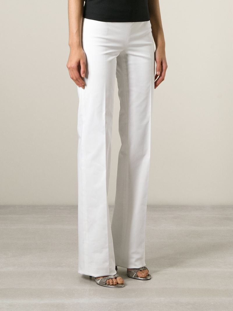 white straight leg pants