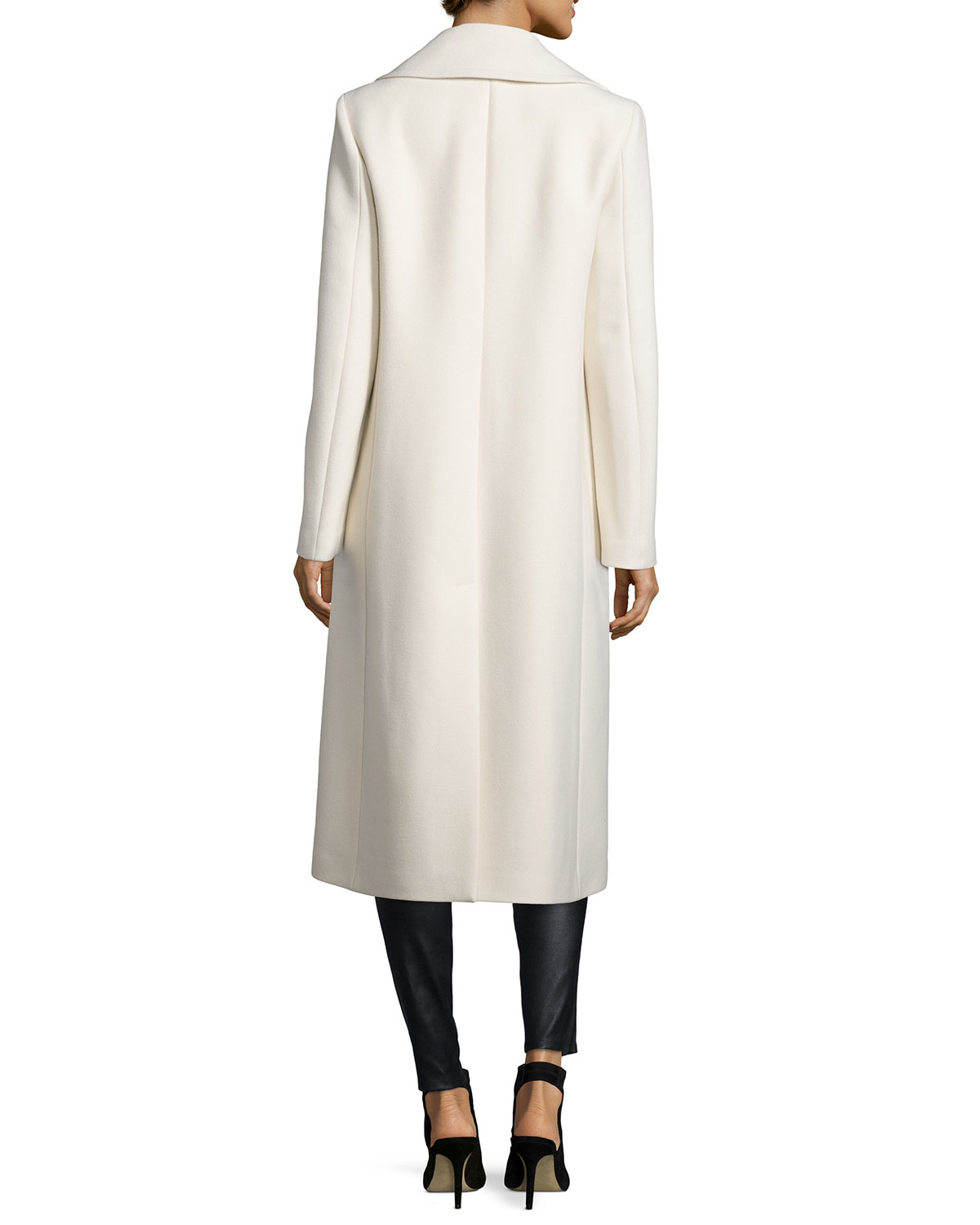 Michael Kors Melton Doublebreasted Long Coat in White for Men Lyst