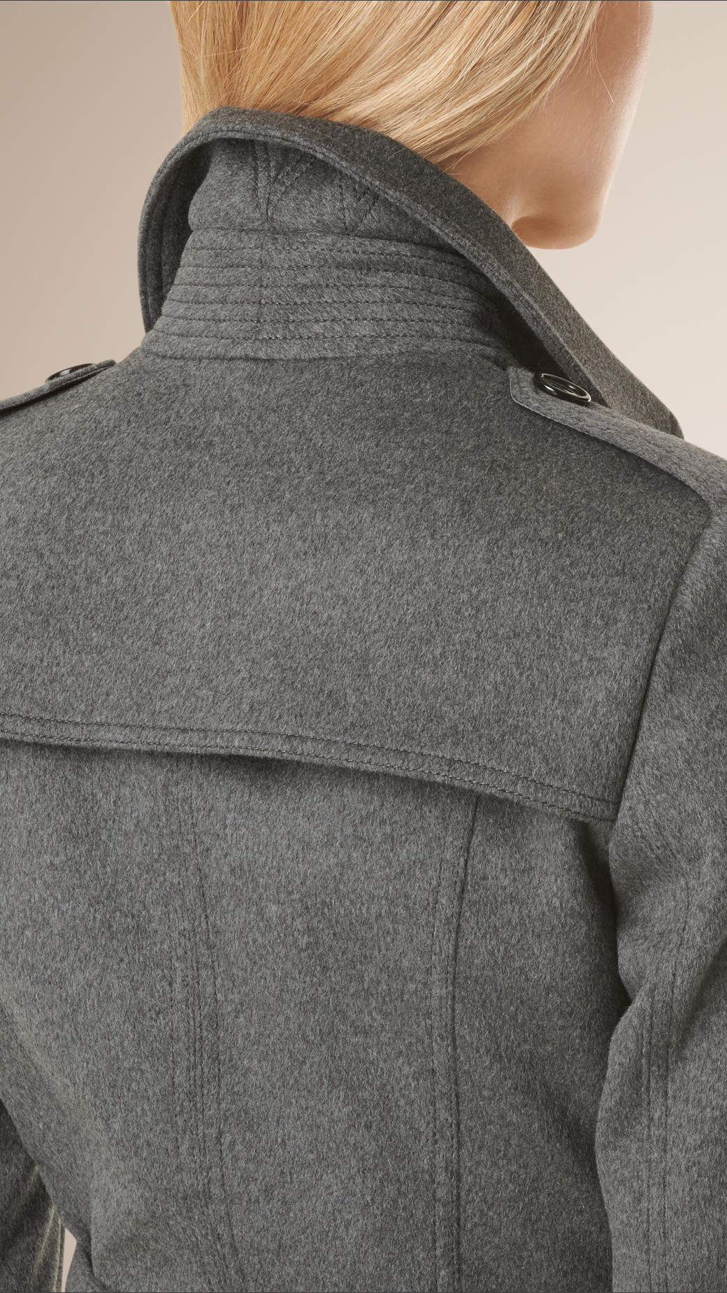 Burberry Skirted Wool Cashmere Coat in Gray | Lyst
