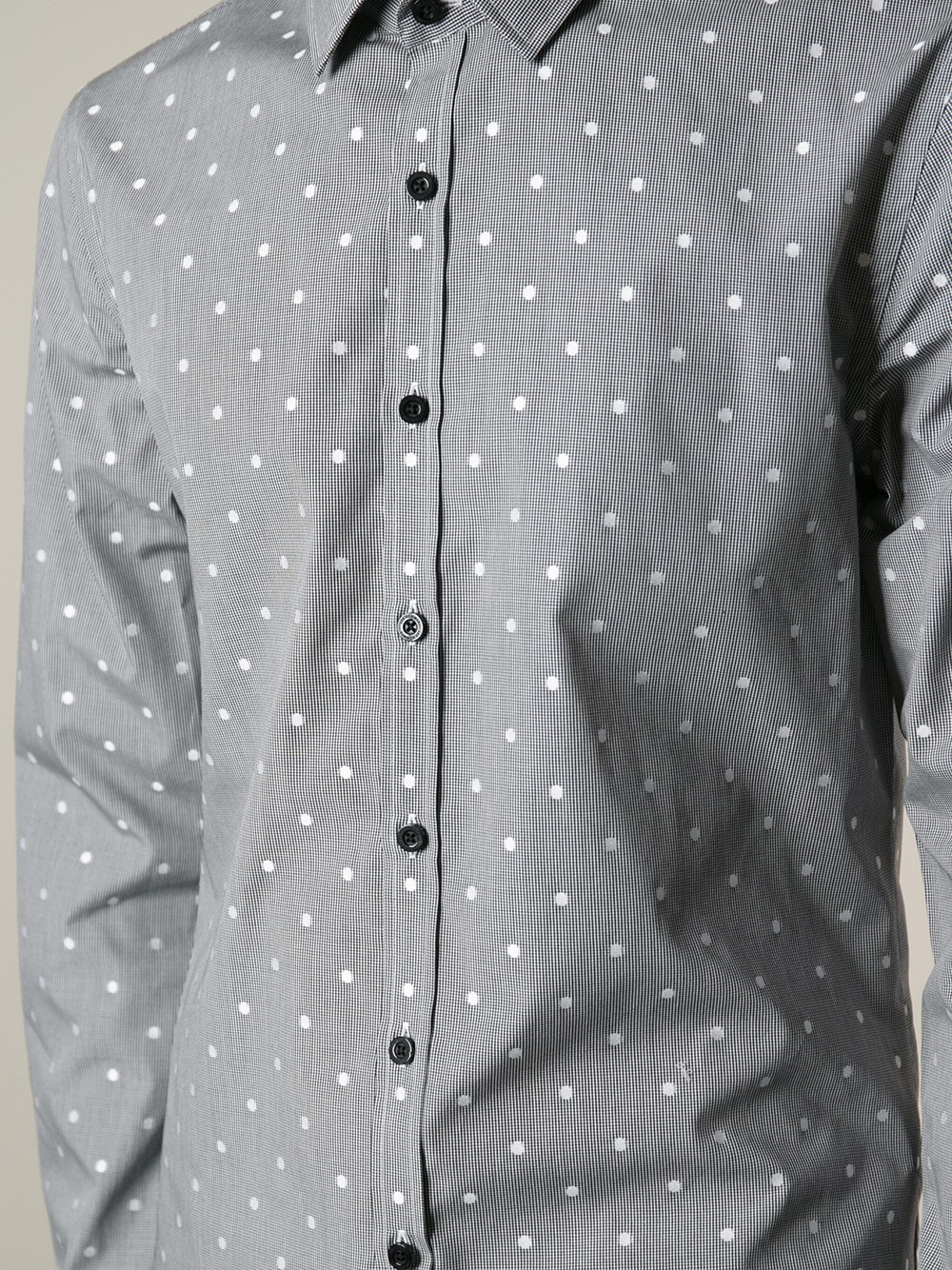 Les Hommes Polka Dot Print Shirt in Grey (Gray) for Men - Lyst