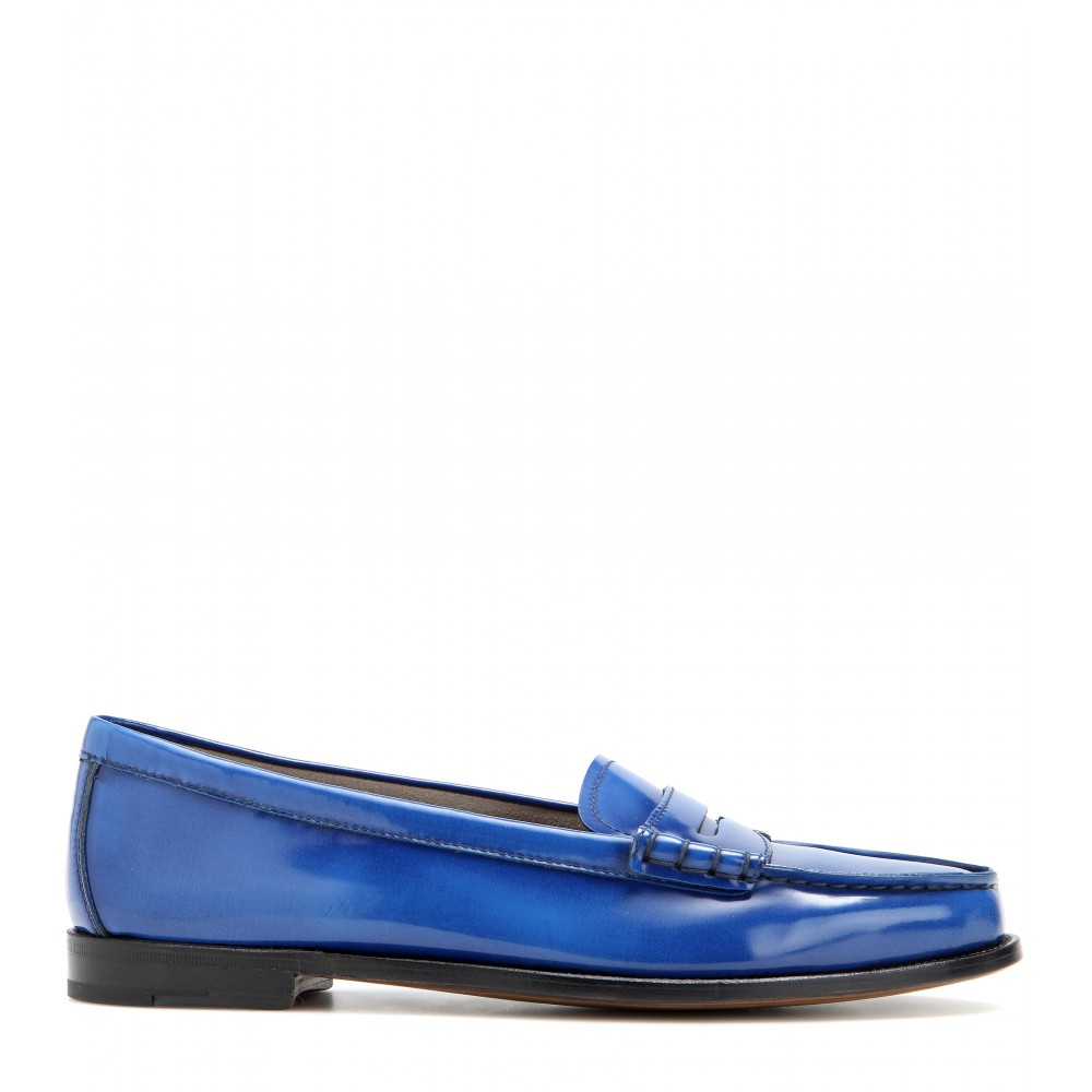 Blue patent leather loafers Clearance