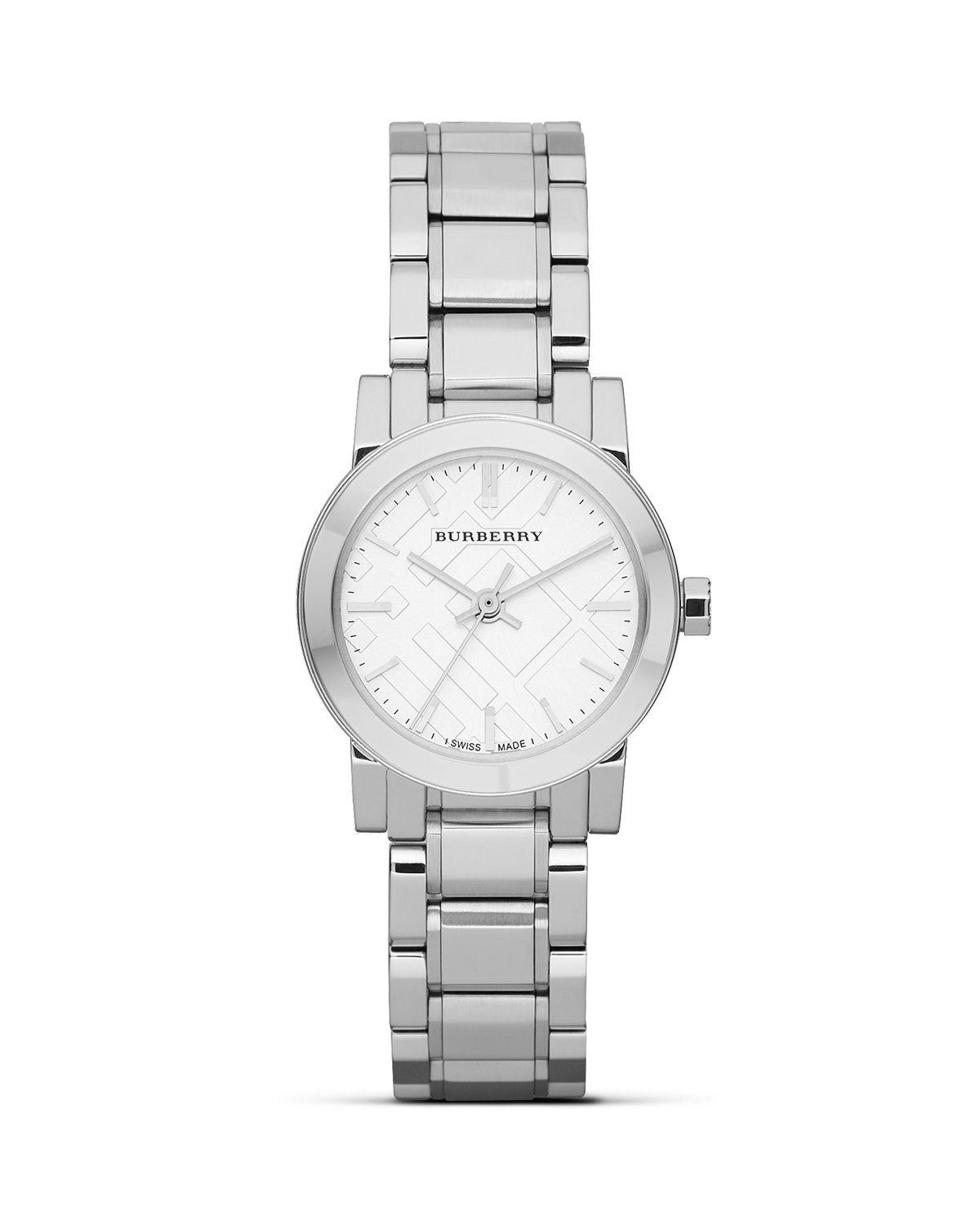 burberry silver womens watch