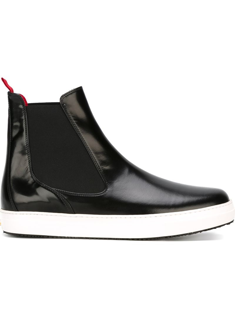 black boots white sole