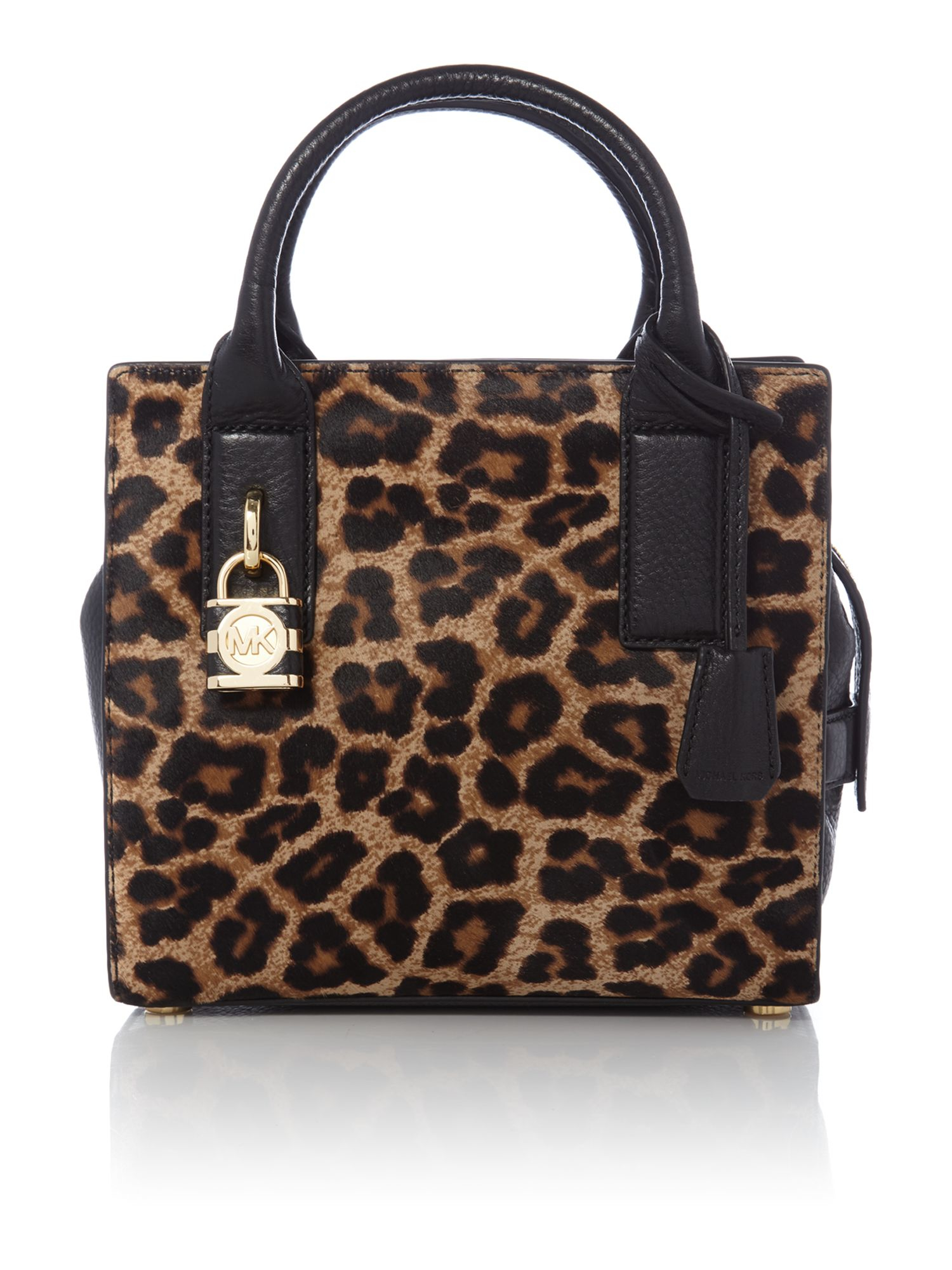 Michael kors Mckenna Cheetah Small Padlock Tote Bag in Multicolor | Lyst