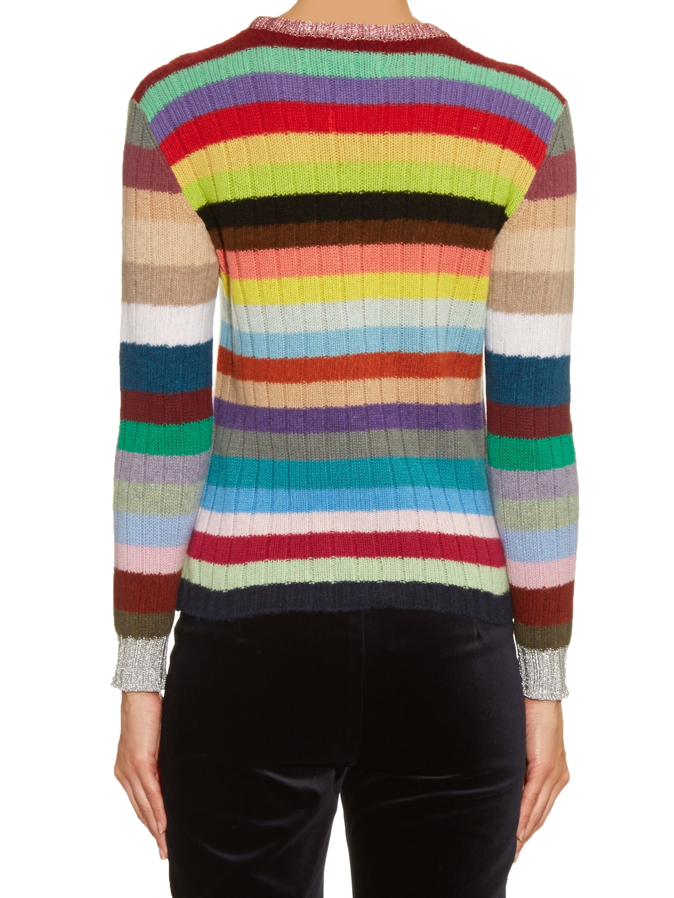 Gucci Rainbow-stripes Cashmere And Wool-blend | Lyst