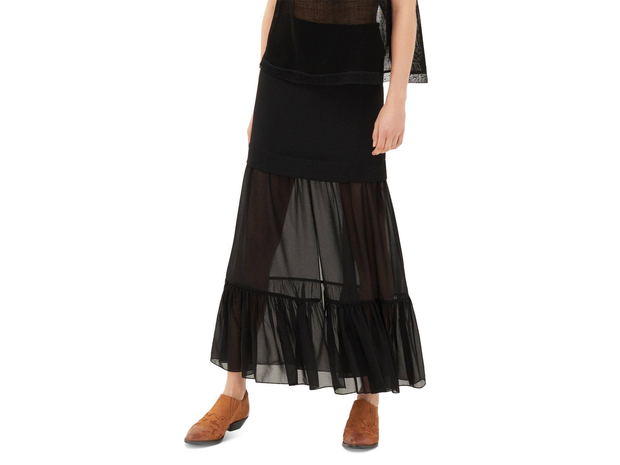 illusion maxi skirt