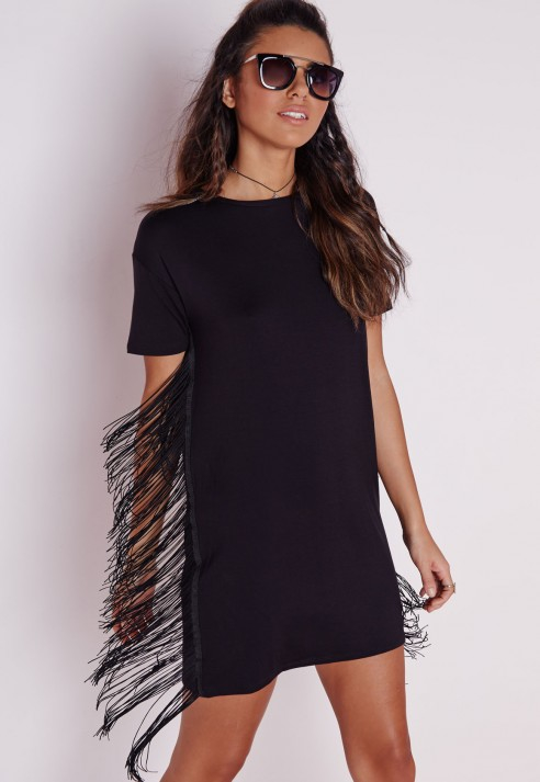 fringe t shirt dress