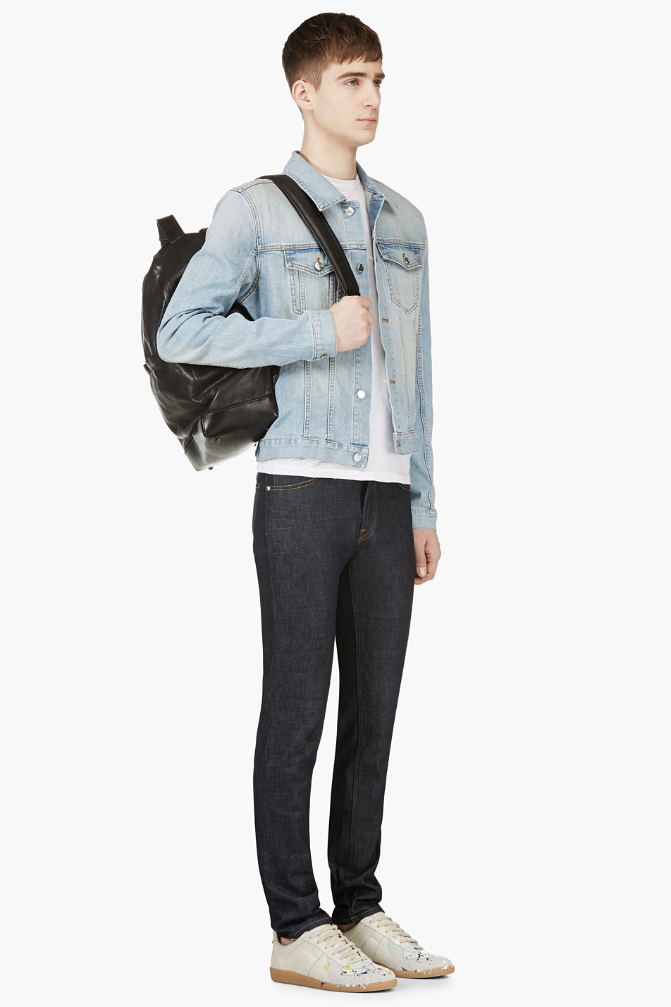 light blue faded denim jacket