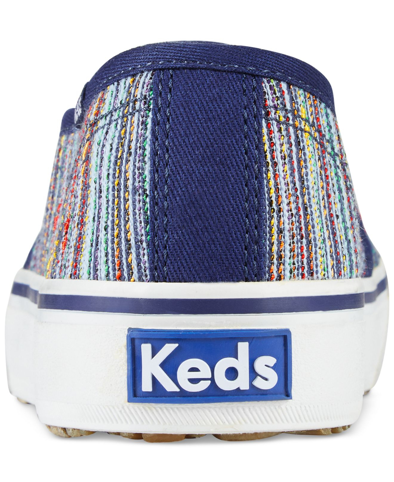 Blue and white striped keds discount