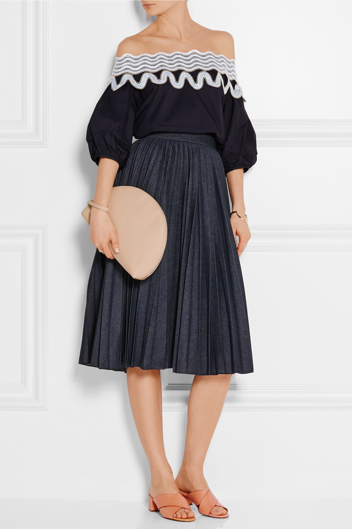 mansur gavriel leather mules