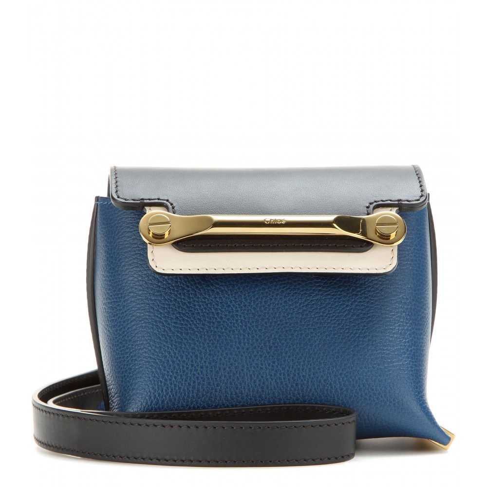 Chlo Clare Mini Leather Shoulder Bag in Blue | Lyst  