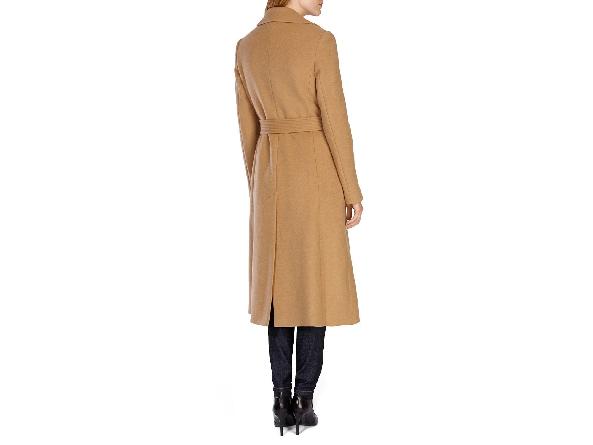 Karen Millen Belted Trench Coat in Camel (Natural) - Lyst