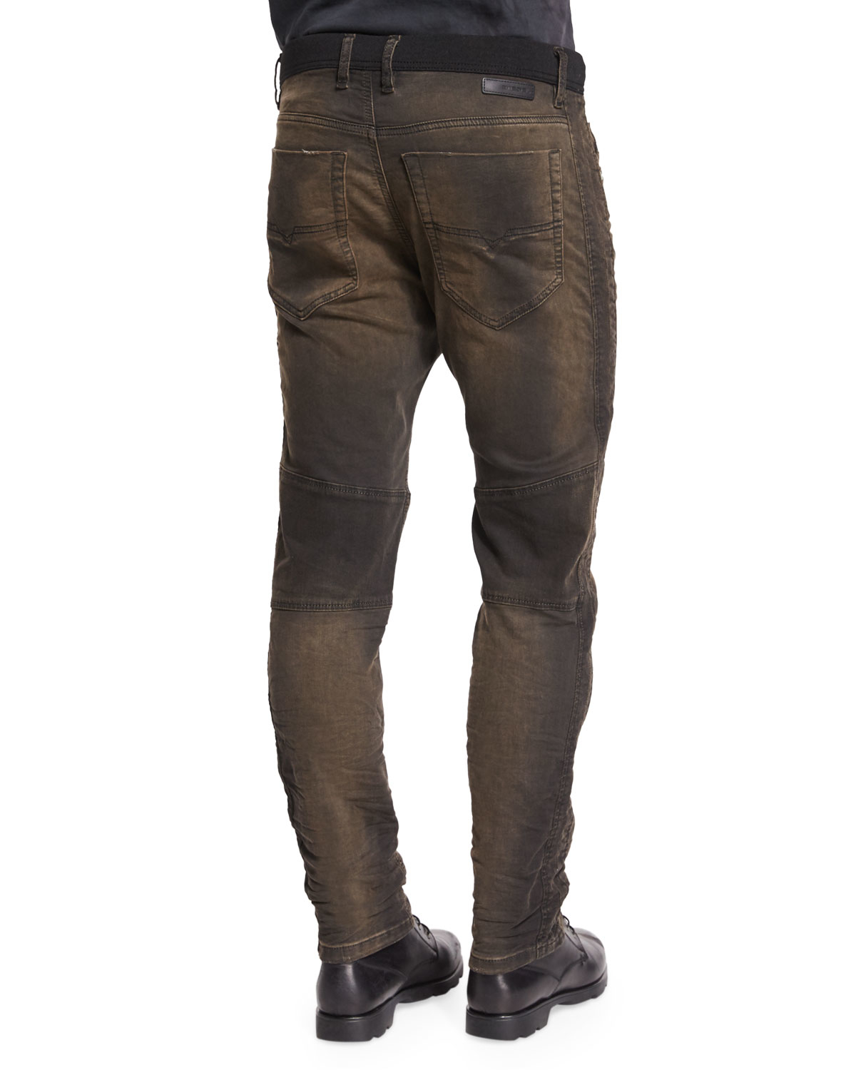 DIESEL Narrot Dirty Brown Moto Jogger Jeans in Brown for Men - Lyst