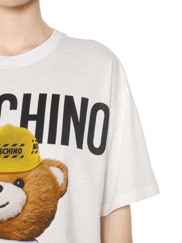 Moschino Oversize Teddy Bear Print Jersey T-shirt in White | Lyst