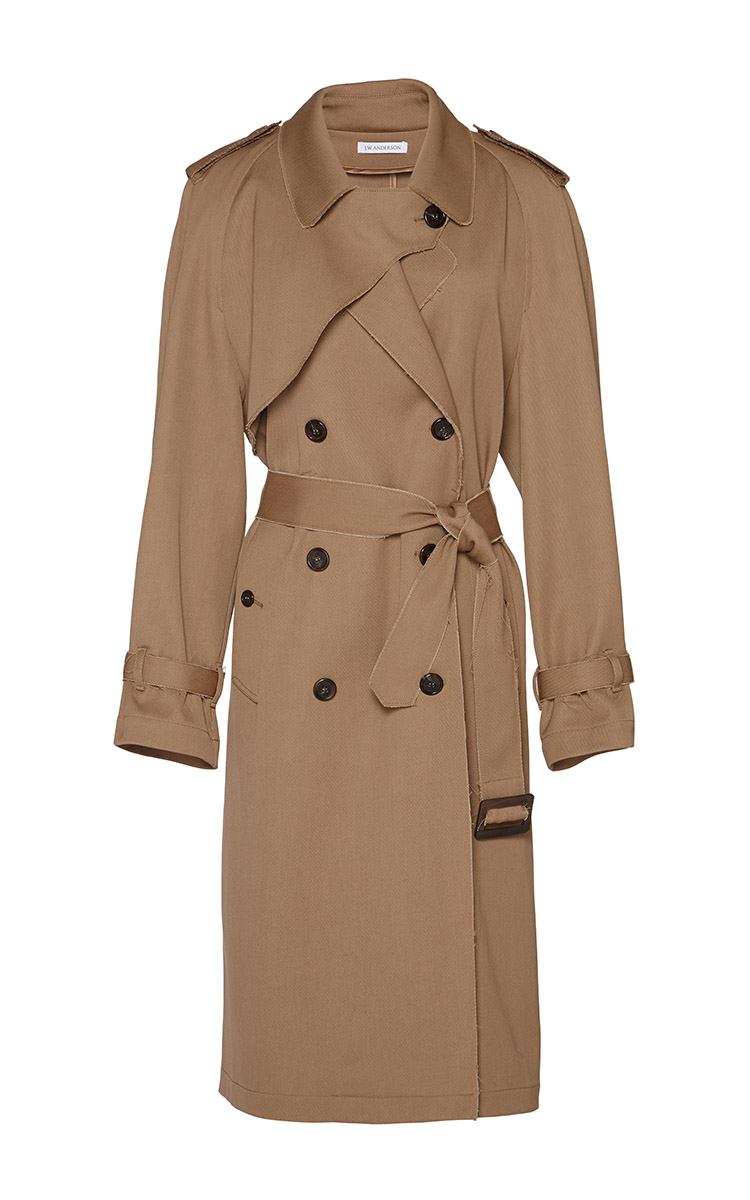 Lyst - J.w.anderson Wool Drill Trench Coat in Brown