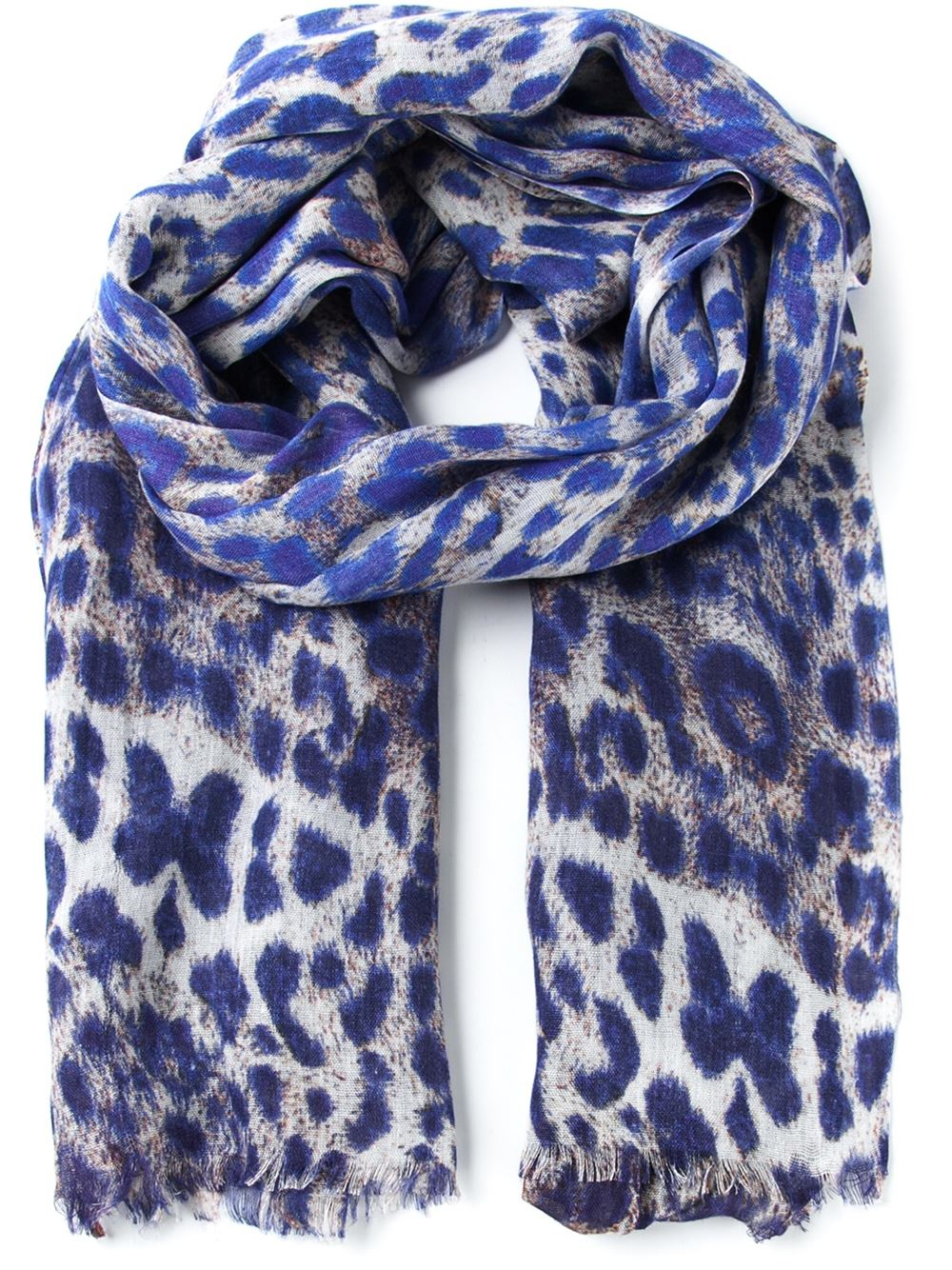 Lyst - Lily And Lionel 'Eva' Leopard Print Scarf in Blue