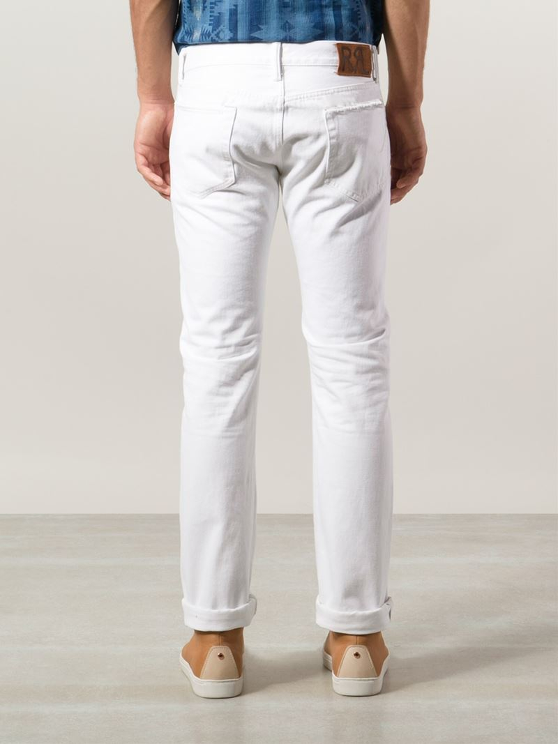 RRL Slim Fit Jeans in White for Men - Lyst