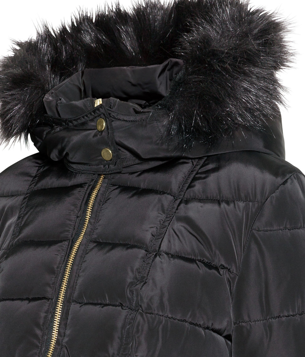 h&m black padded jacket