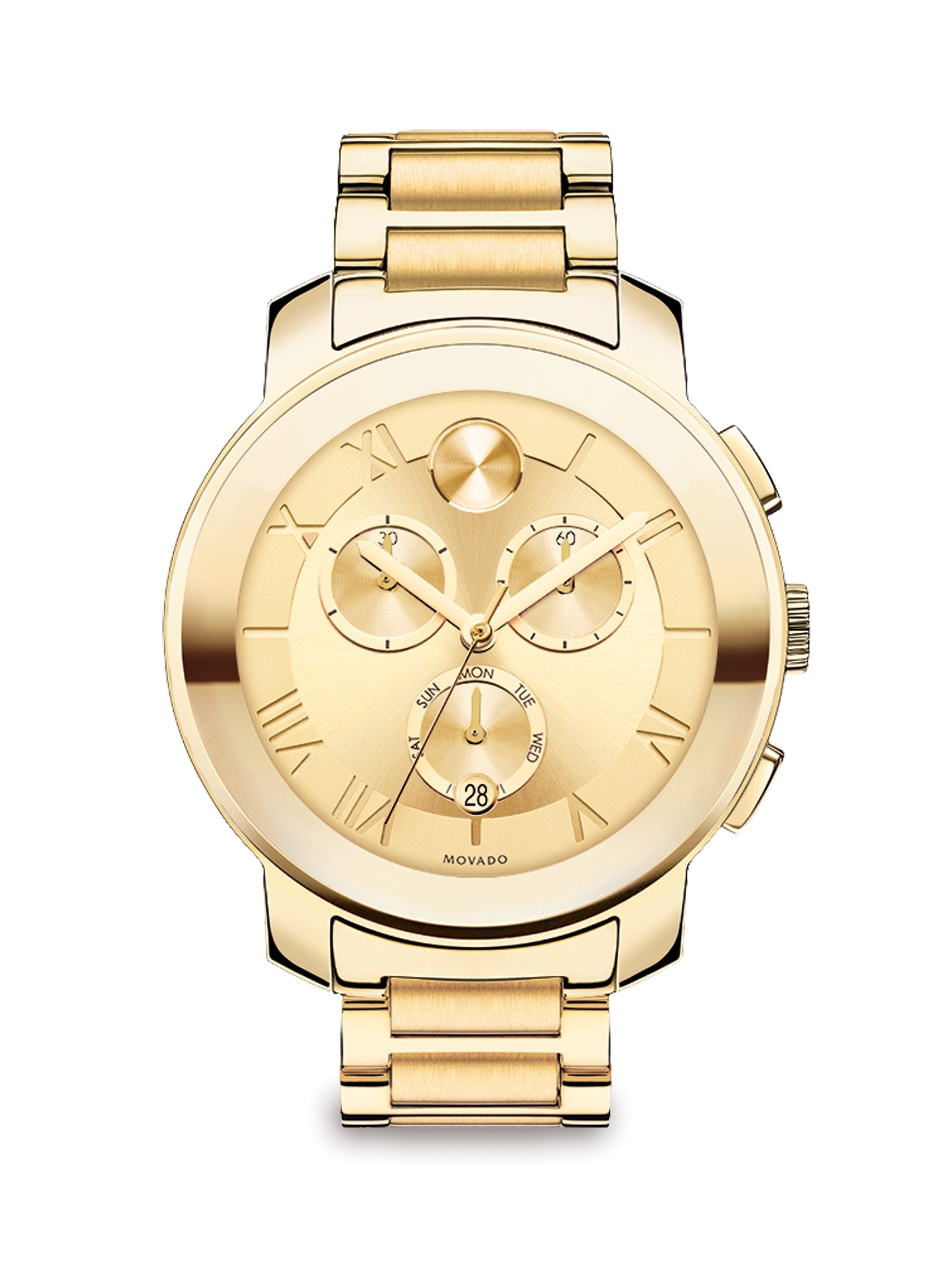 Movado Bold Luxe Chronograph Goldtone Ip Stainless Steel Bracelet