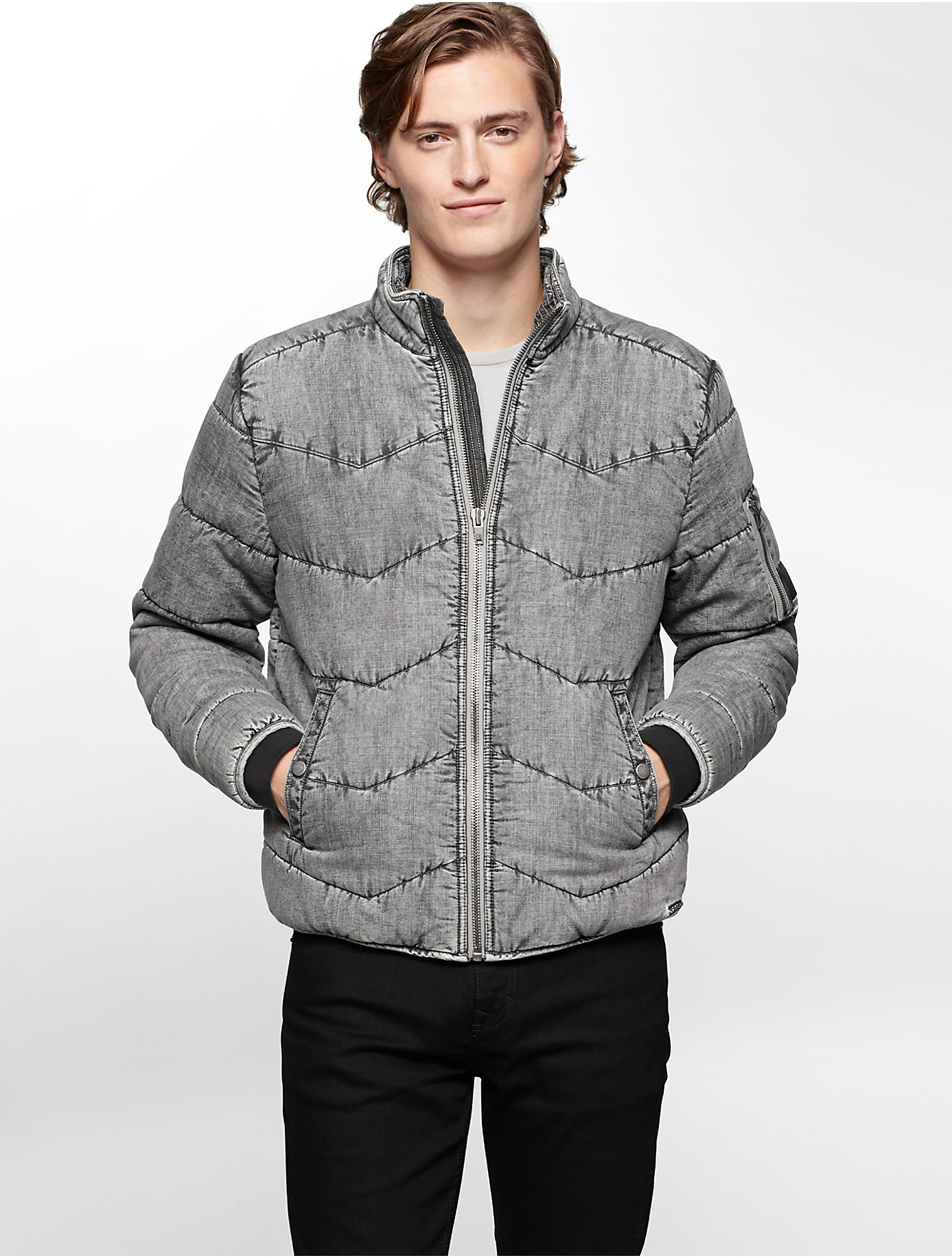 calvin klein padded bomber jacket