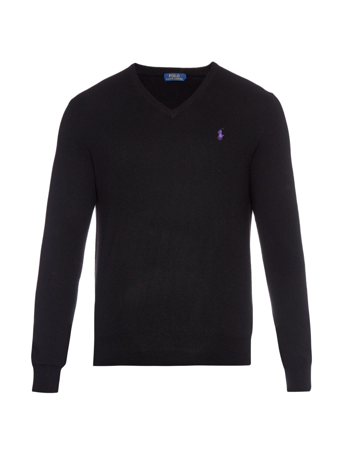 black polo v neck sweater