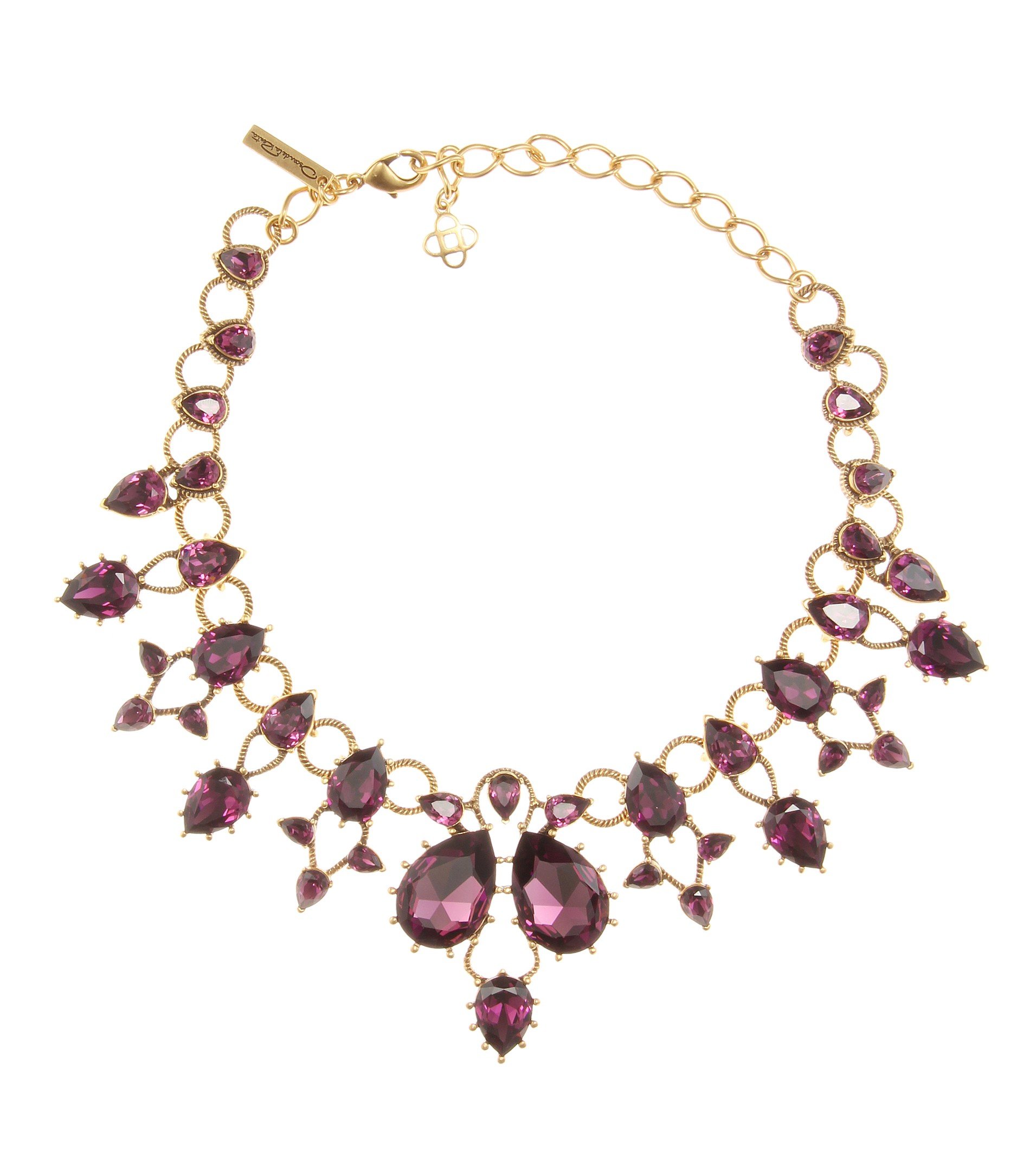 Oscar de la Renta Embellished Necklace in Purple - Lyst